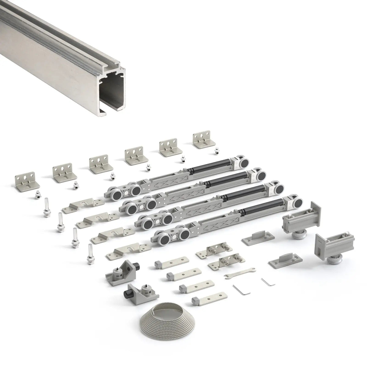 DS-Slide Double Synchro Sliding Door Kit - 3600mm Track - Both Way Soft Close – view 3