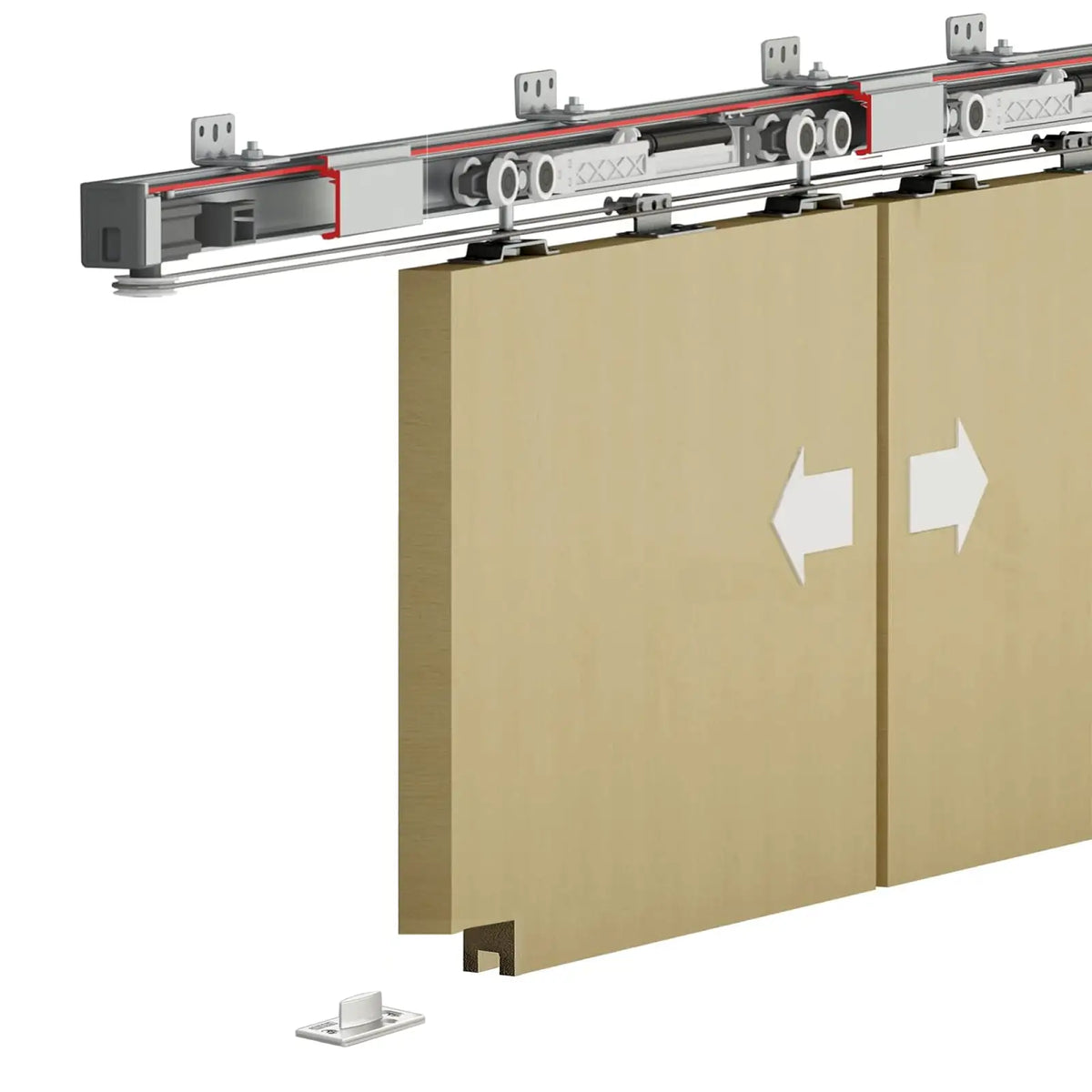 DS-Slide Double Synchro Sliding Door Kit - 3600mm Track - Both Way Soft Close – view 2