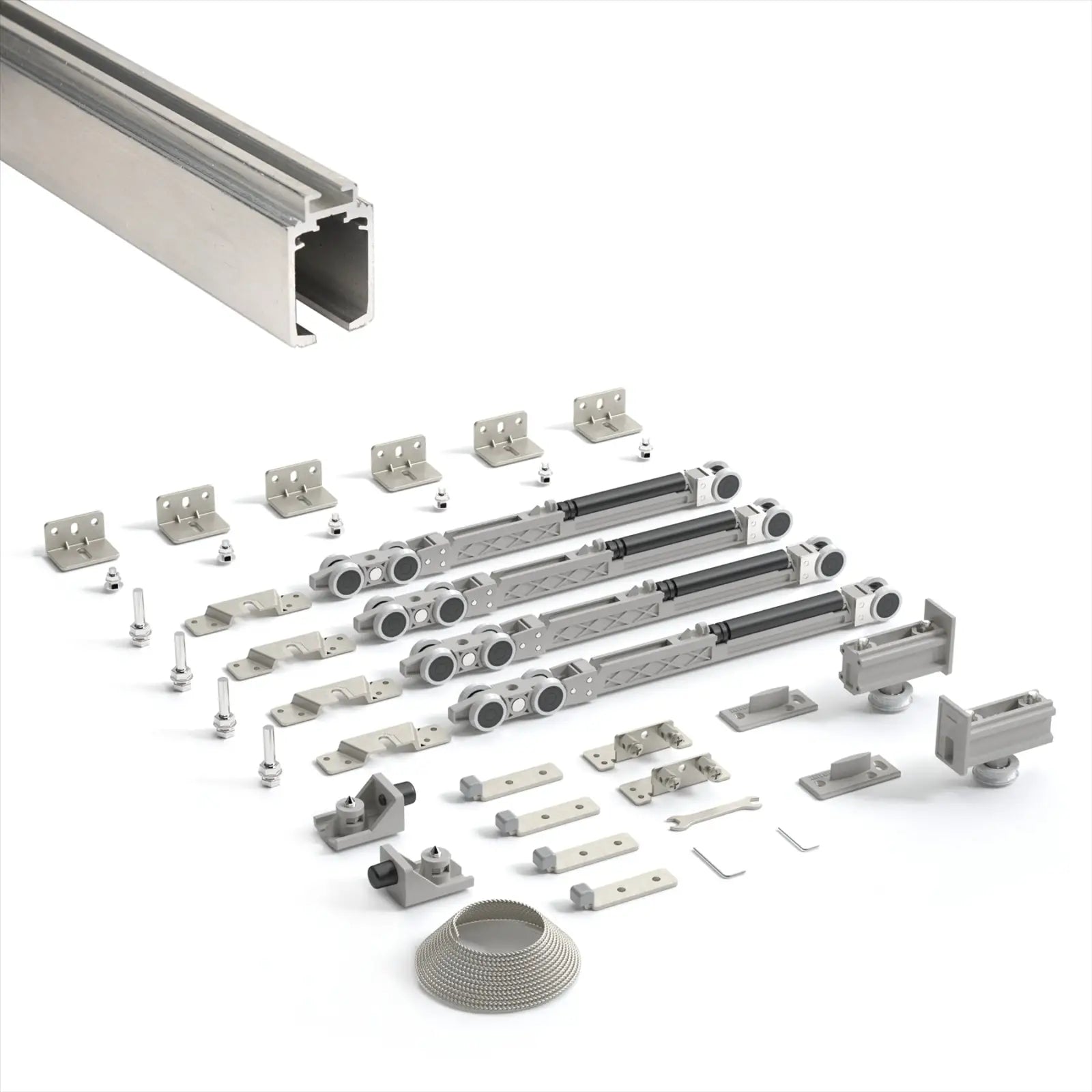 DS-Slide Double Synchro Sliding Door Kit - 6000mm Track - Both Way Soft Close - Decor And Decor