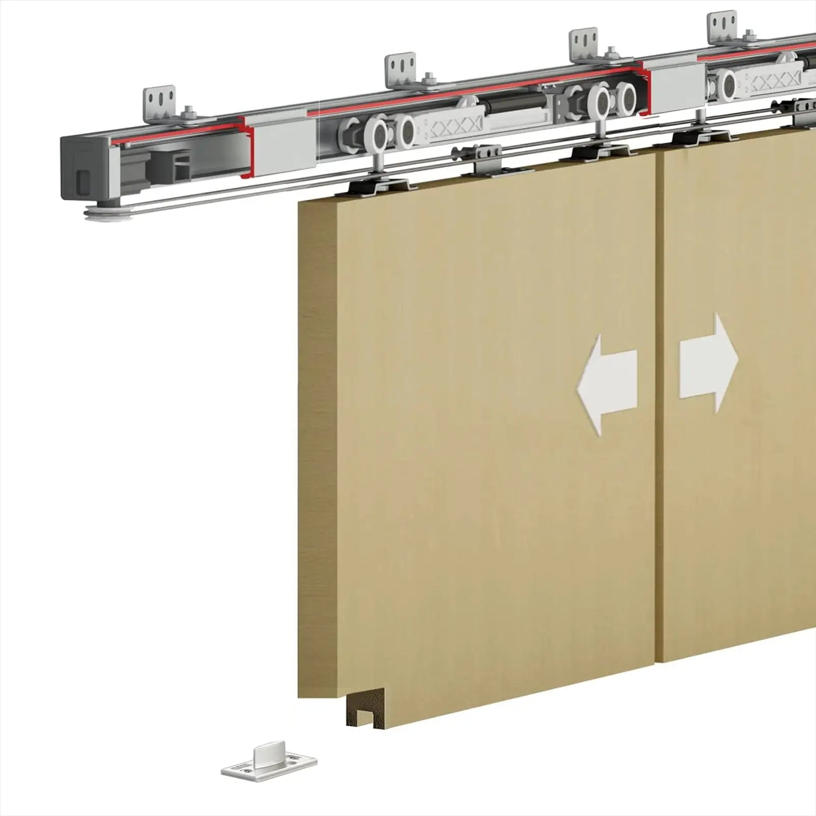 DS-Slide Double Synchro Sliding Door Kit - 6000mm Track - Both Way Soft Close - Decor And Decor