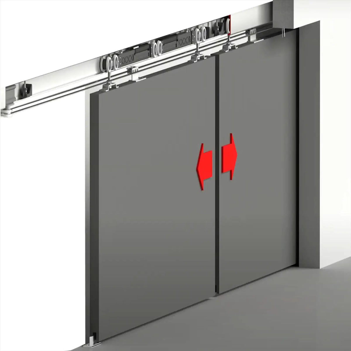 DS-Slide Double Synchro Sliding Door Kit - 6000mm Track - Both Way Soft Close