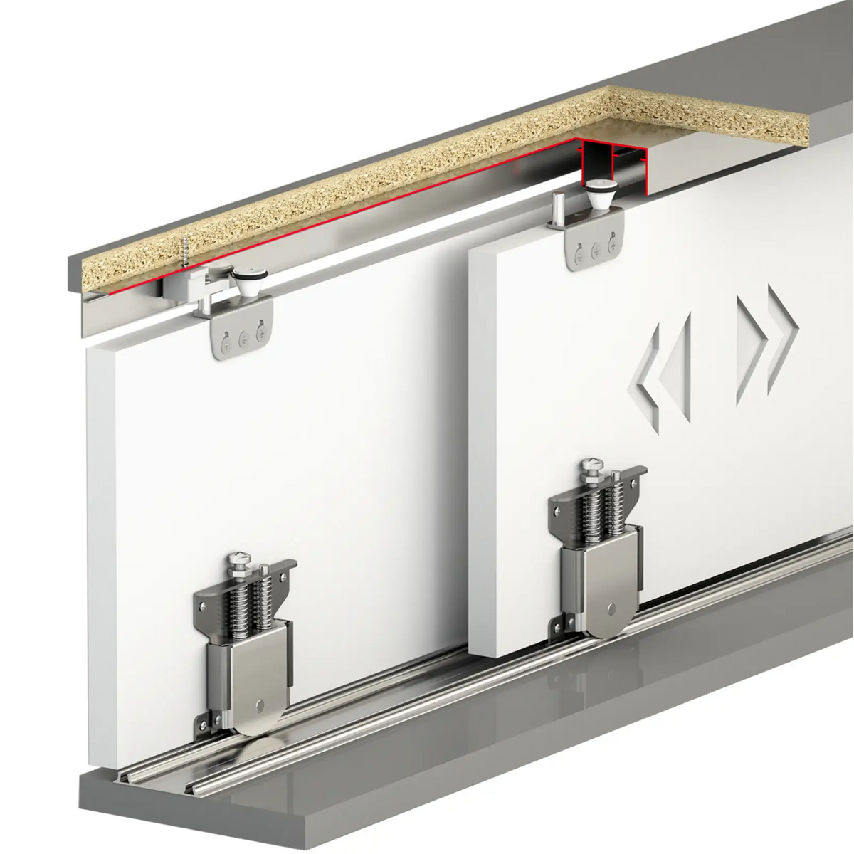 E-Slide Wardrobe Sliding Door Kit - 2 Door - 1200mm Track