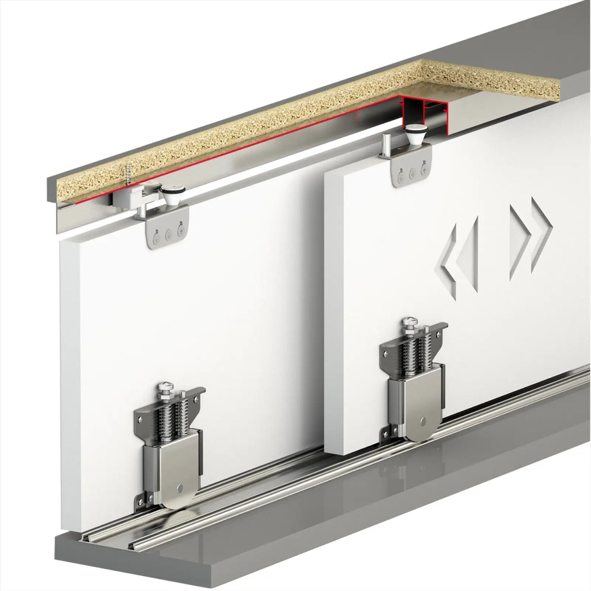 E-Slide Wardrobe Sliding Door Kit - 2 Door - 3000mm Track
