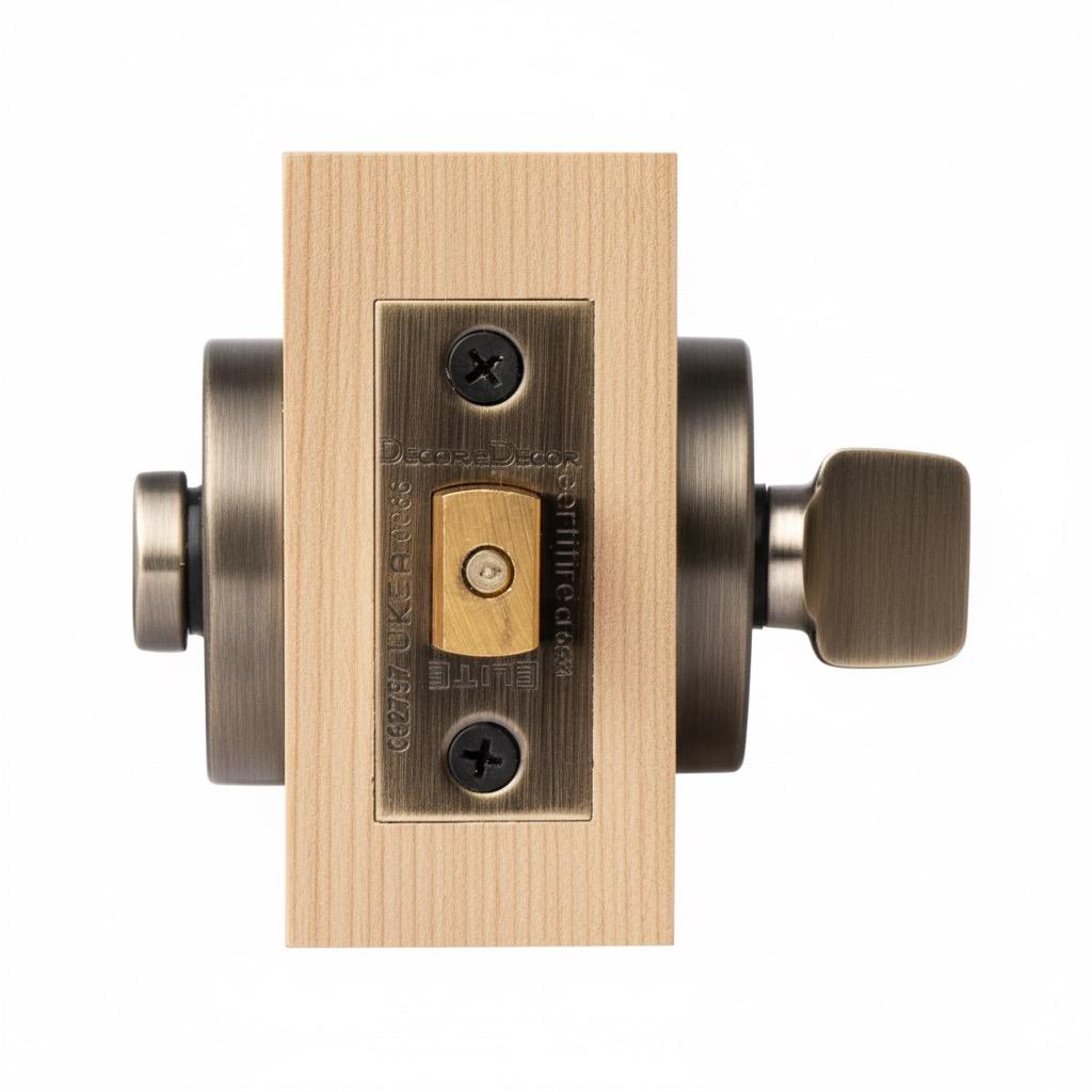 Fire Rated Tubular Mortice Deadbolt and Bathroom Turn And Release Thumbturn - Antique Brass – view 2