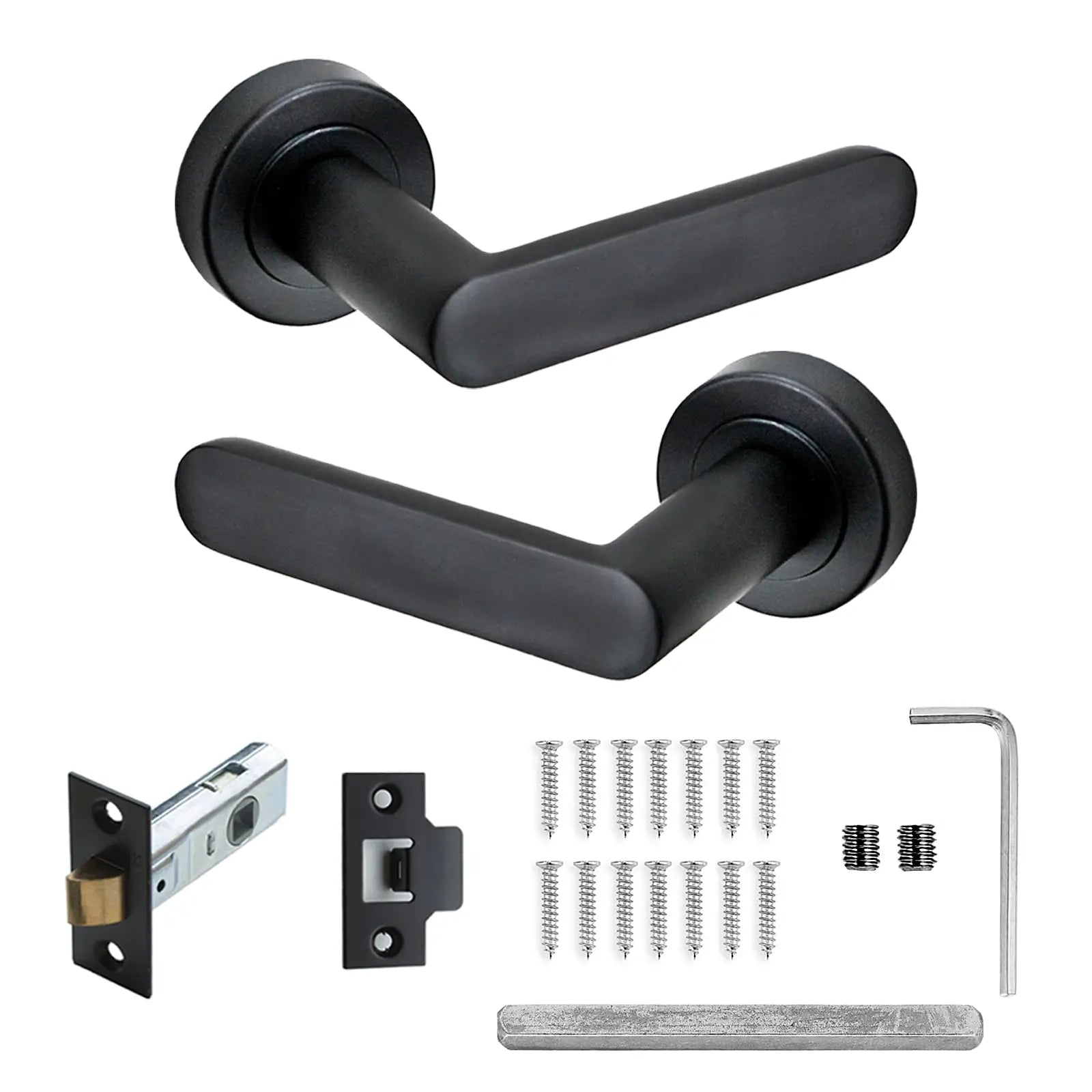Echo Matt Black Passage Door Lever Handles - Latch Kit Set - Decor And Decor