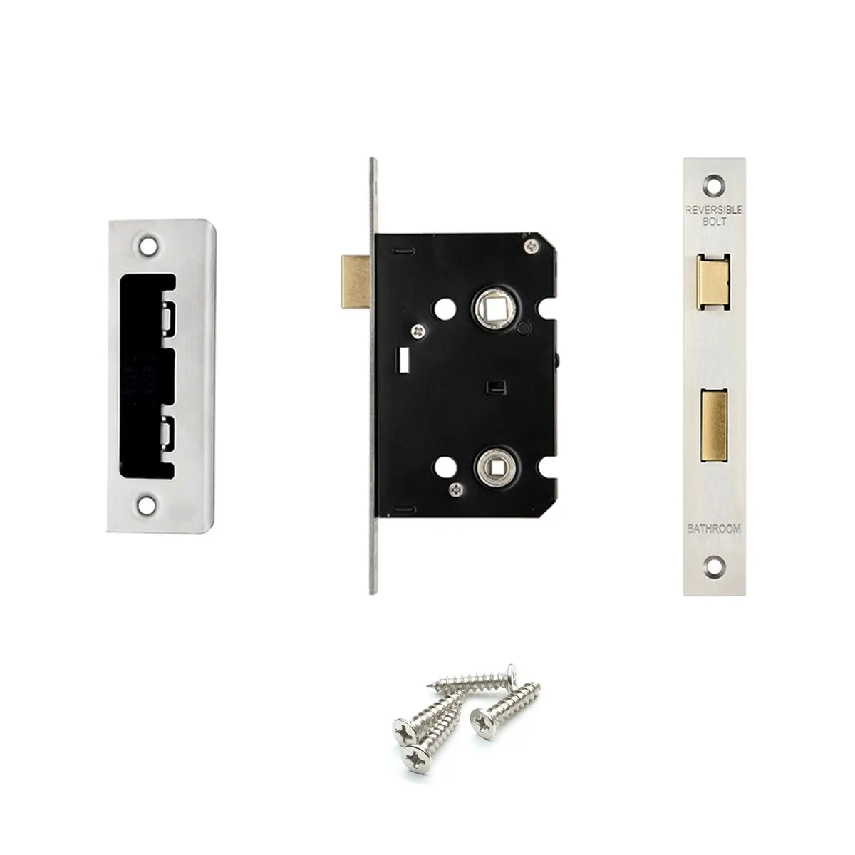 Echo Satin Nickel Bathroom Door Lever Handles - Bathroom Kit Set – view 7
