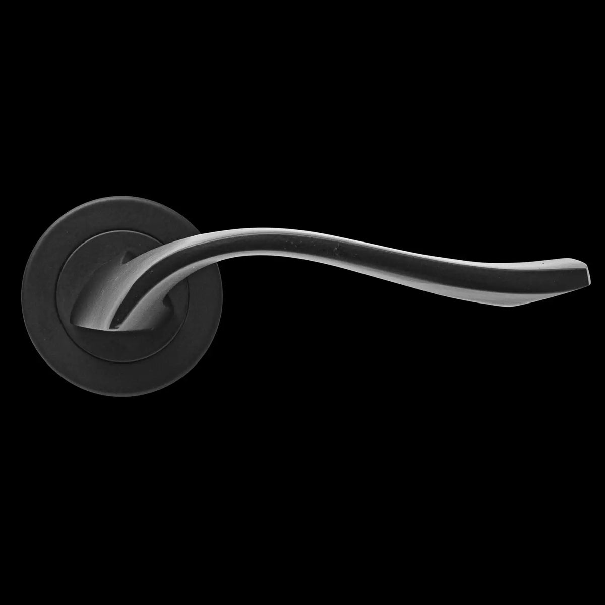 Emblaze Matt Black Passage Door Lever Handles - Latch and Hinge Set - & - Modern