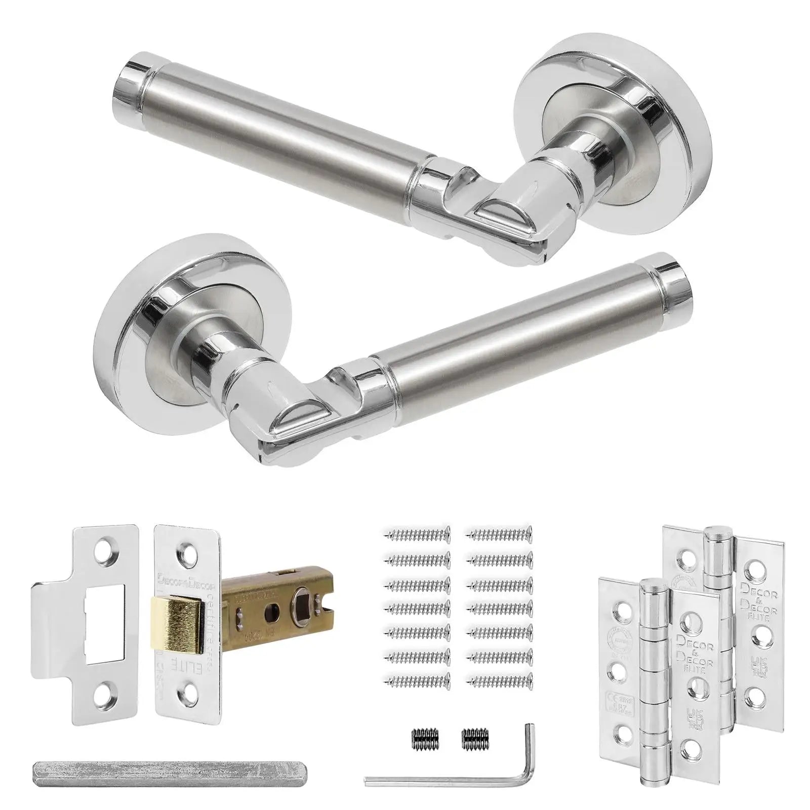 Enigma Duo Finish Passage Door Lever Handles - Latch And Hinge Set - &