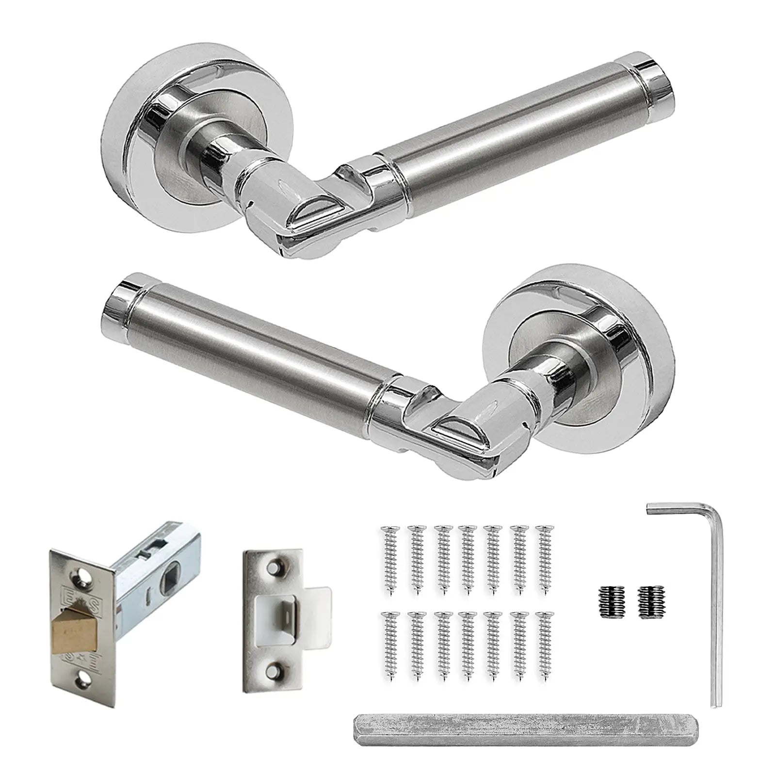 Enigma Duo Finish Passage Door Lever Handles - Latch Kit Set - Decor And Decor