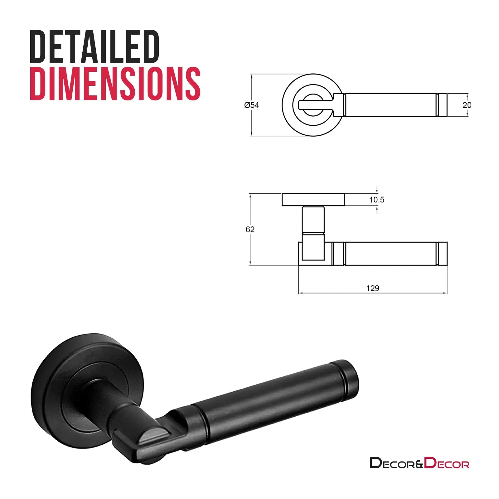 Enigma Matt Black Passage Door Lever Handles - Latch Kit Set - Decor And Decor