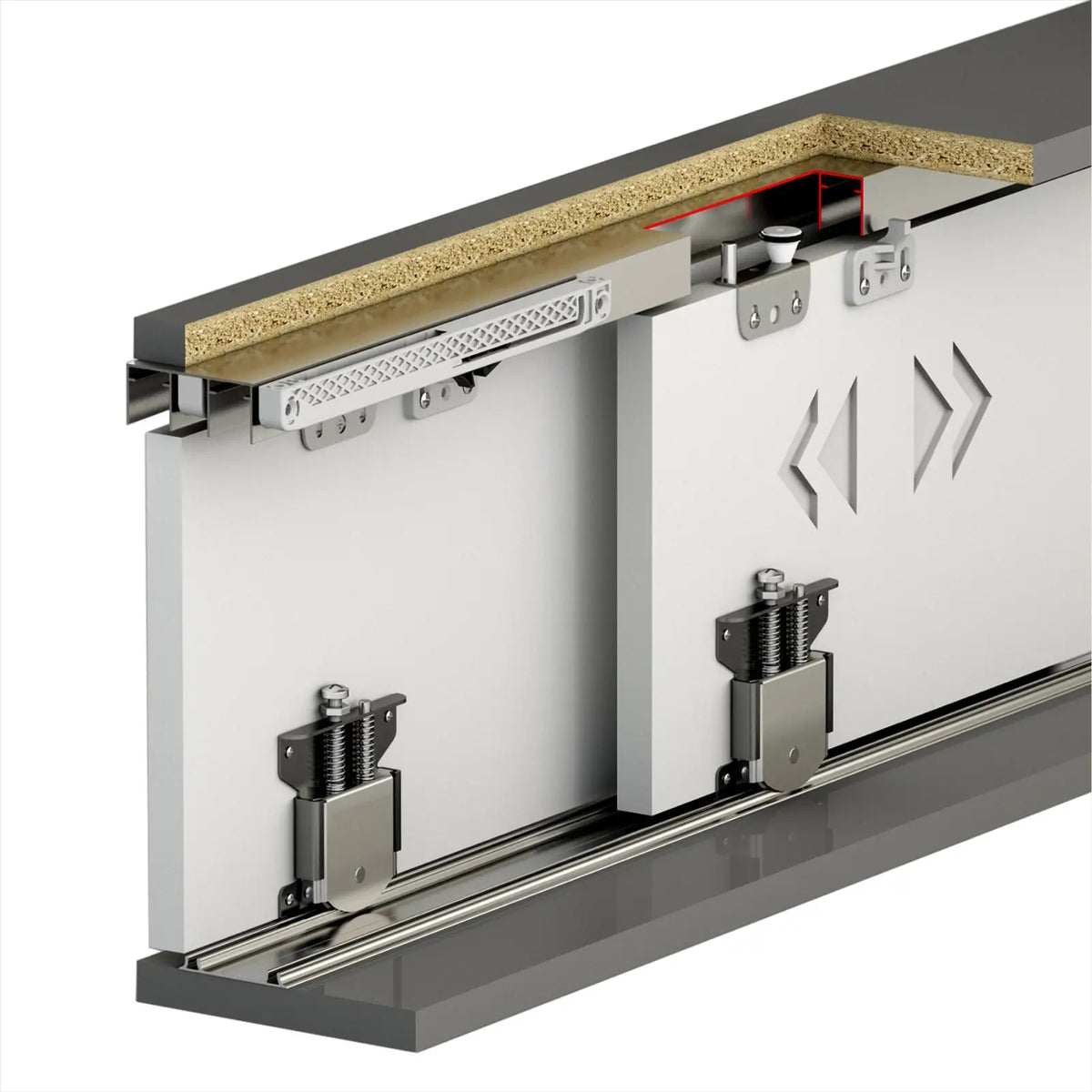ES-Slide Wardrobe Sliding Door Kit - 4 Door - 3600mm Track - Both Way Soft Close