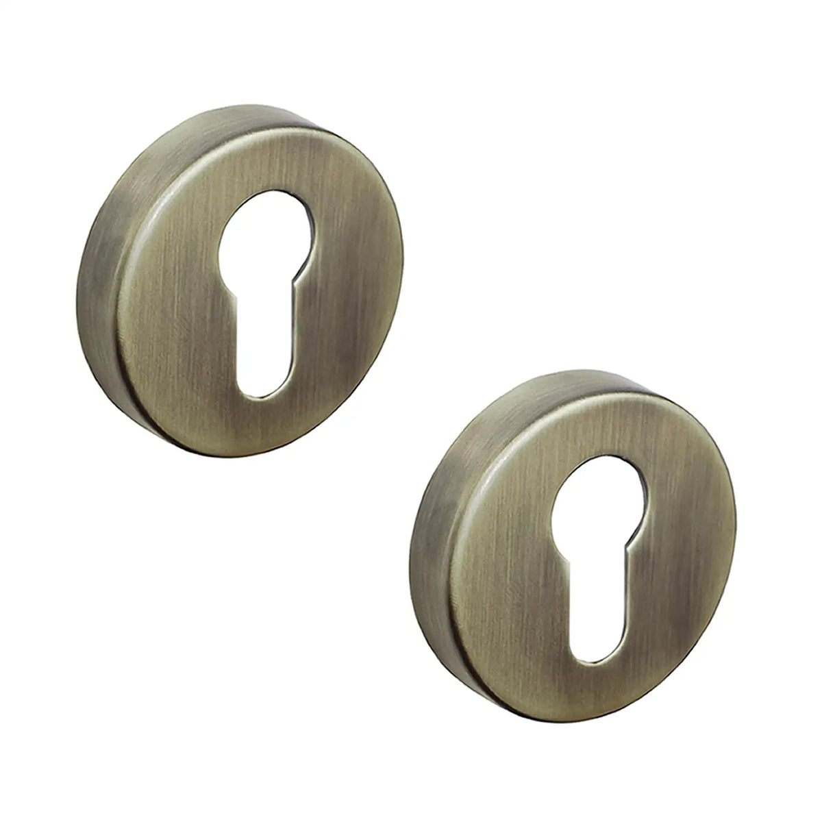 Euro Cylinder Keyhole Cover Escutcheon - Antique Brass