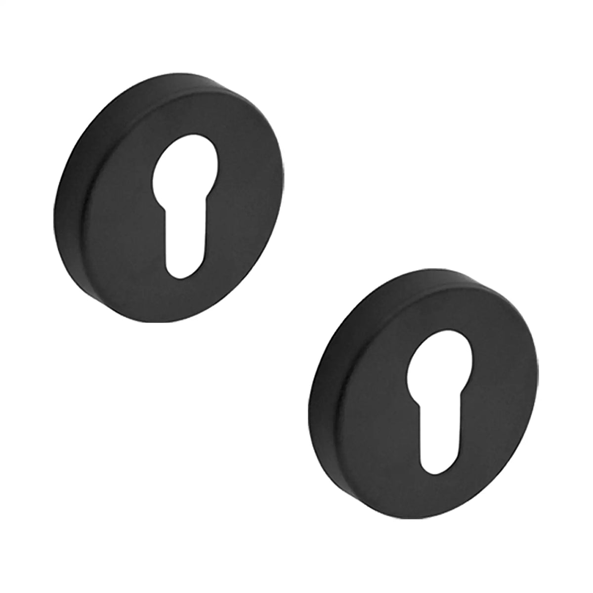 Euro Cylinder Keyhole Cover Escutcheon - Matt Black