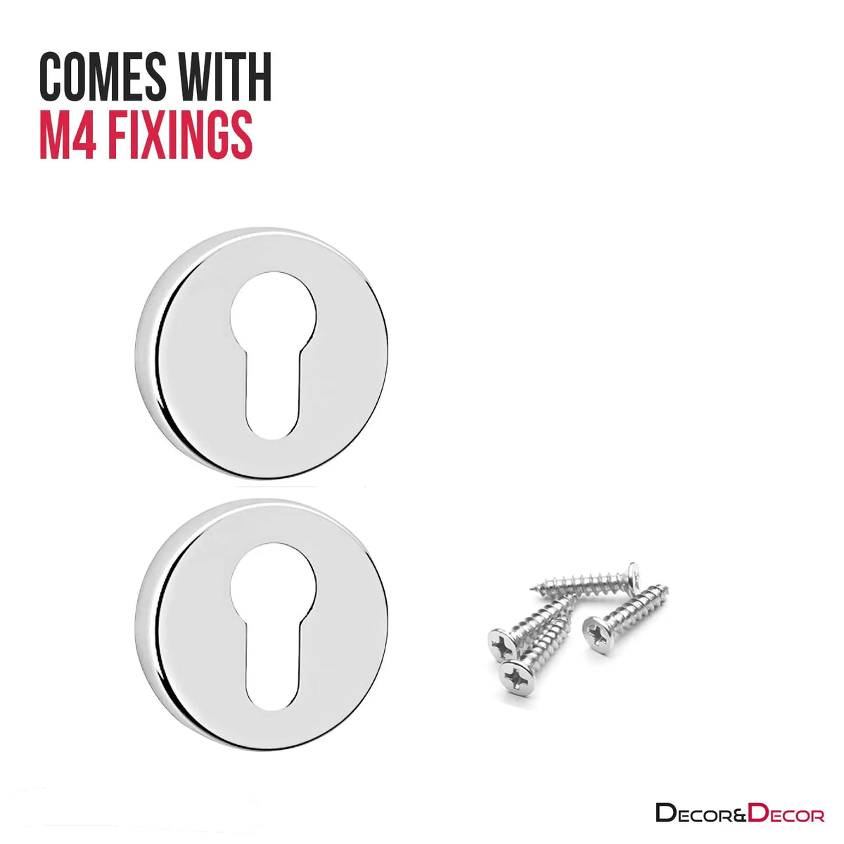 Euro Cylinder Keyhole Cover Escutcheon - Polished Chrome - Escutcheons Order