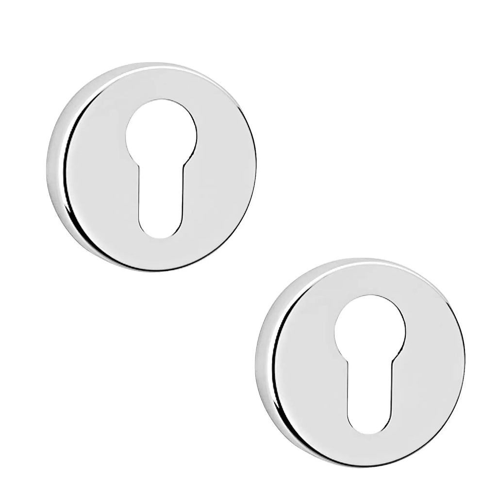 Euro Cylinder Keyhole Cover Escutcheon Polished Chrome