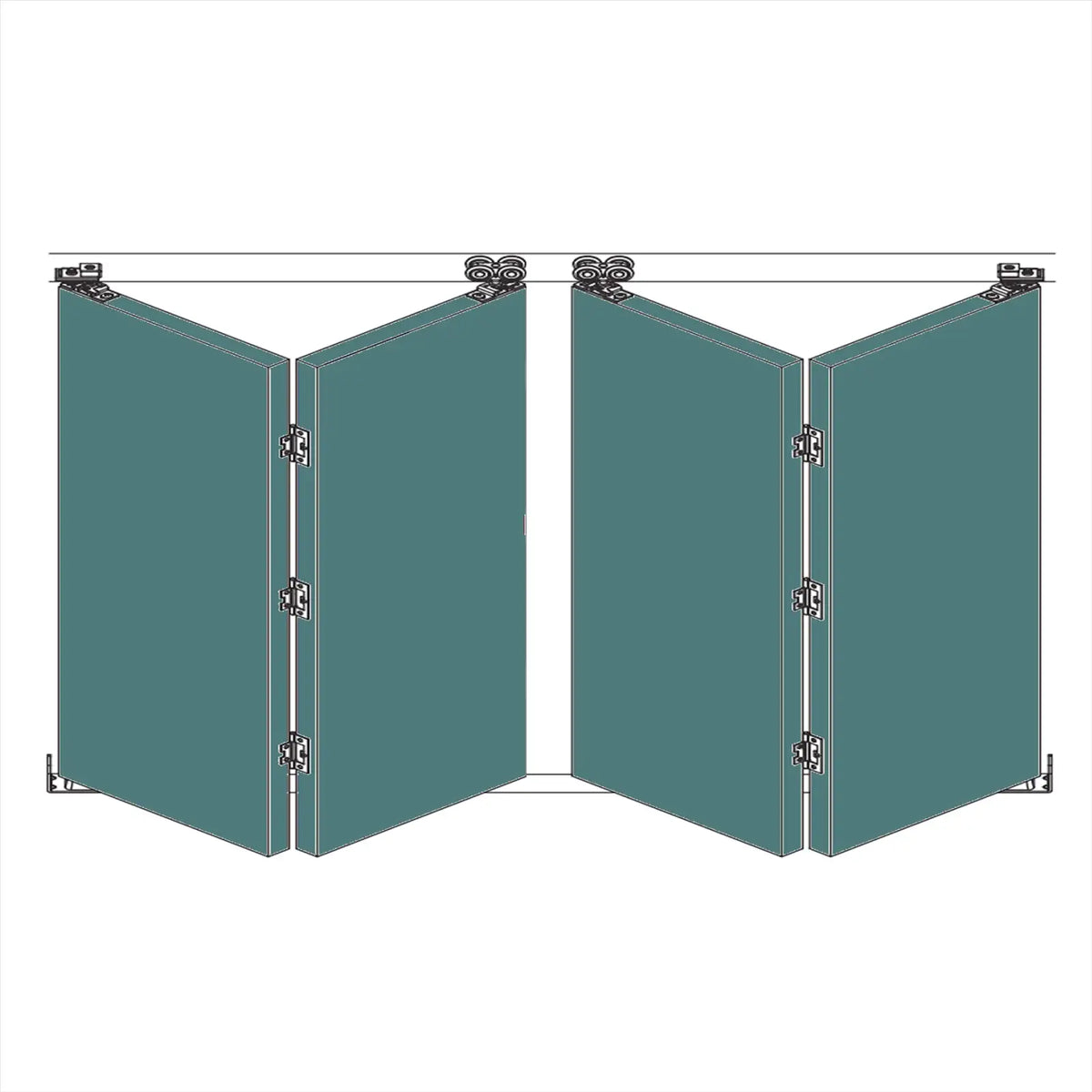 F-Slide Folding Sliding Door Kit - 2 + 2 Door - 3600mm Track