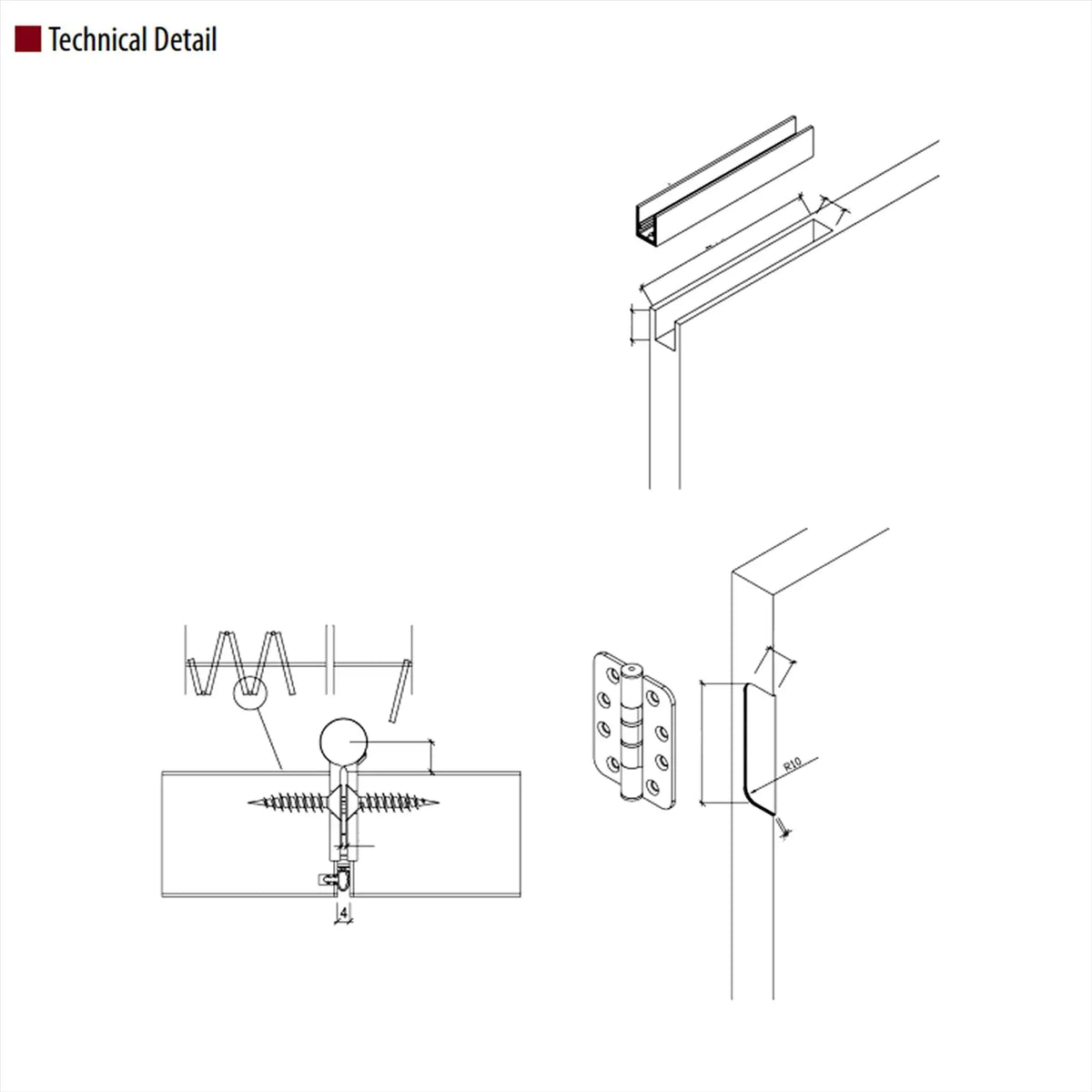 F-Slide Folding Sliding Door Kit - 2 + 2 Door - 3600mm Track – view 9