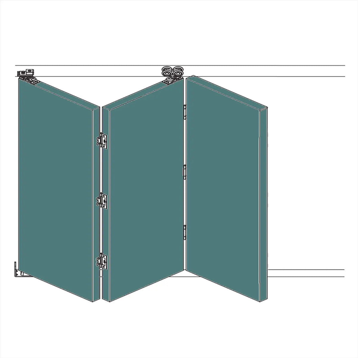F-Slide Folding Sliding Door Kit - 3 + 0 Door - 3000mm Track