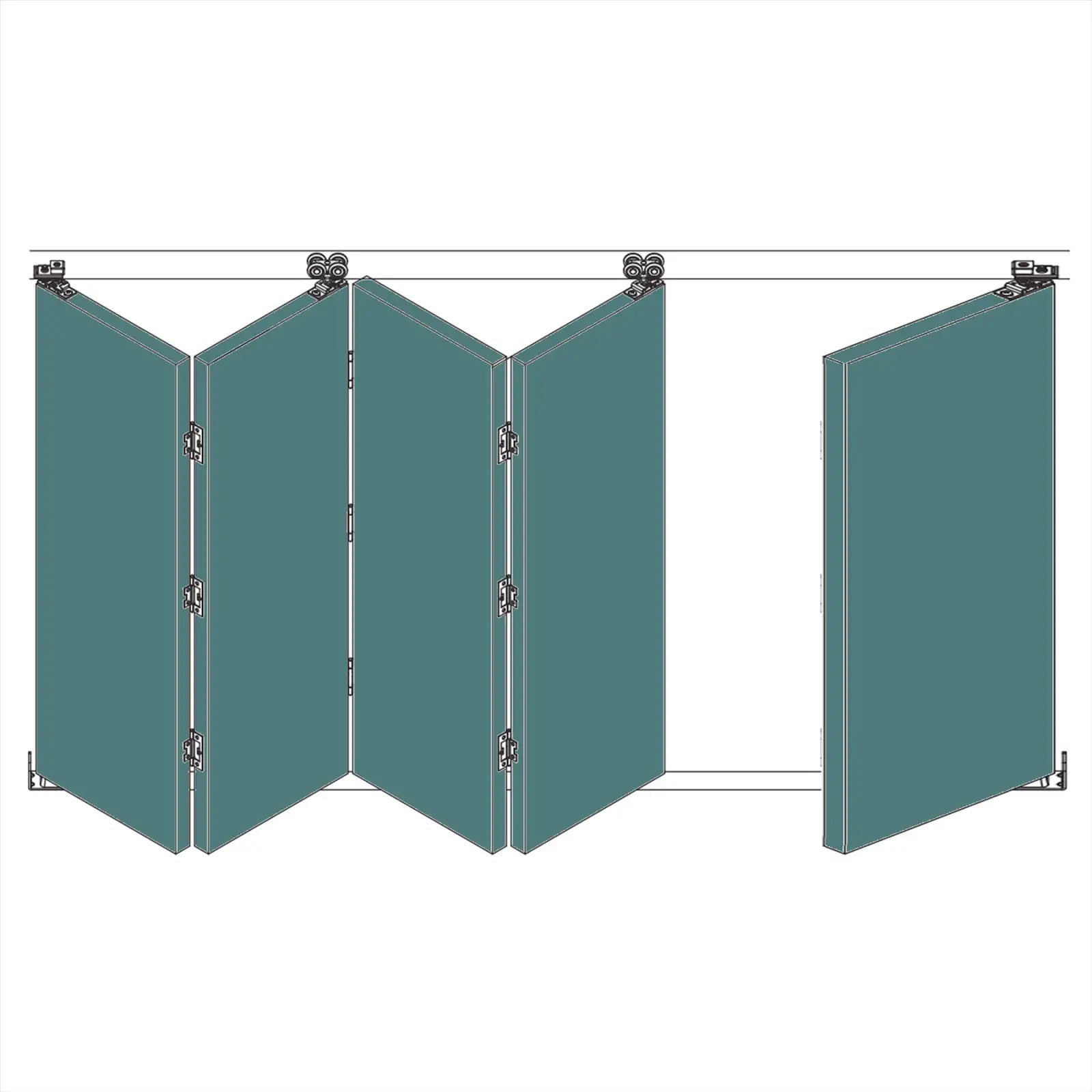 F-Slide Folding Sliding Door Kit - 4 + 1 Door - 4800mm Track - Decor And Decor