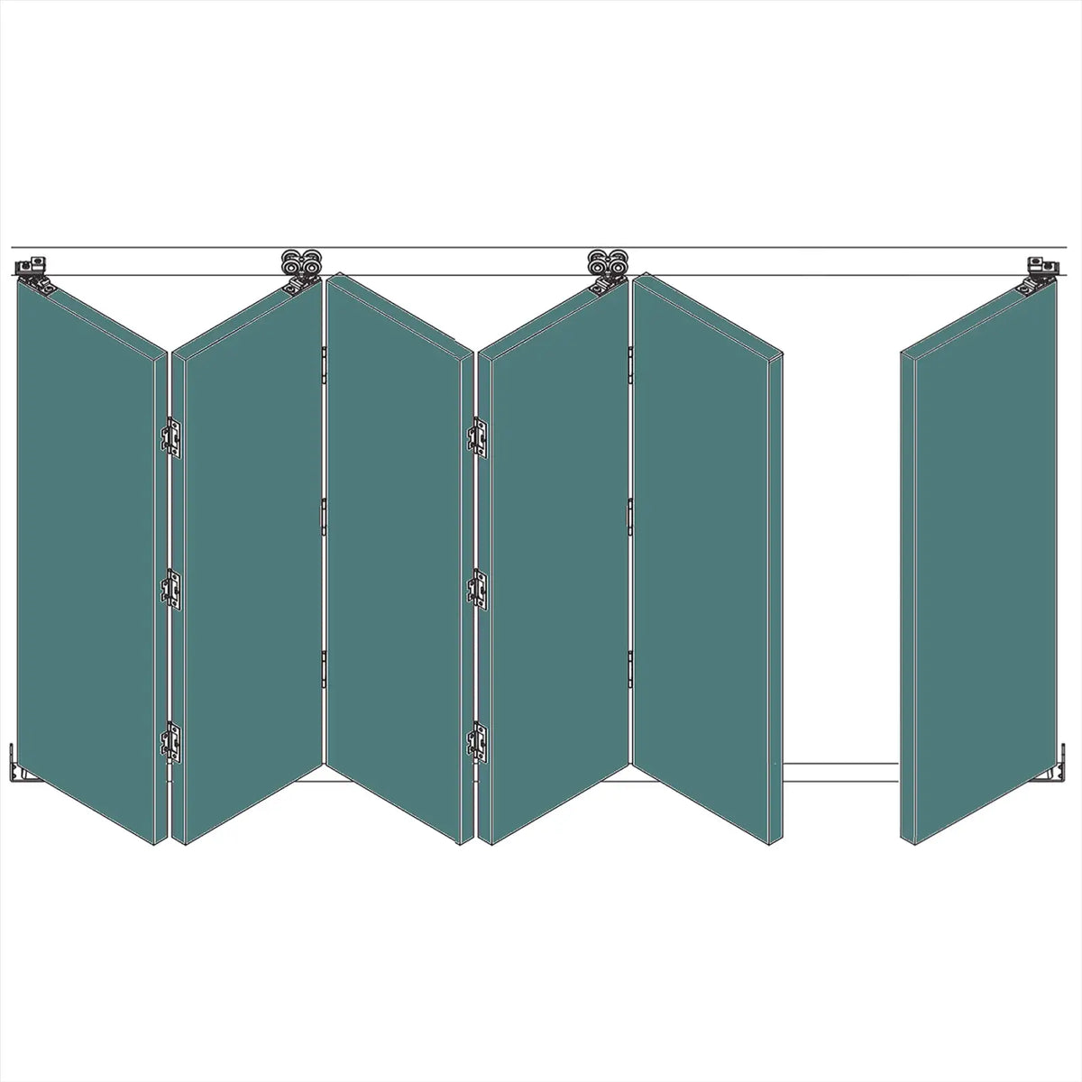 F-Slide Folding Sliding Door Kit - 5 + 1 Door - 6000mm Track