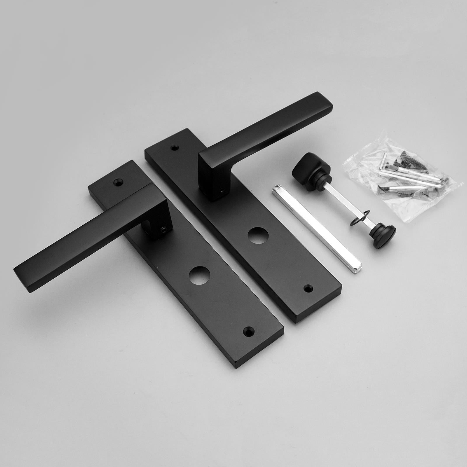 Lumina Door Handle on Backplate - WC - Matt Black
