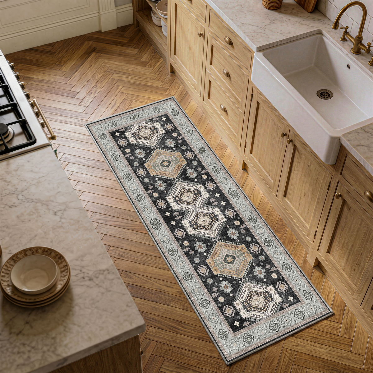 Duskra - Persian Washable Kitchen Rug - 60x180cm