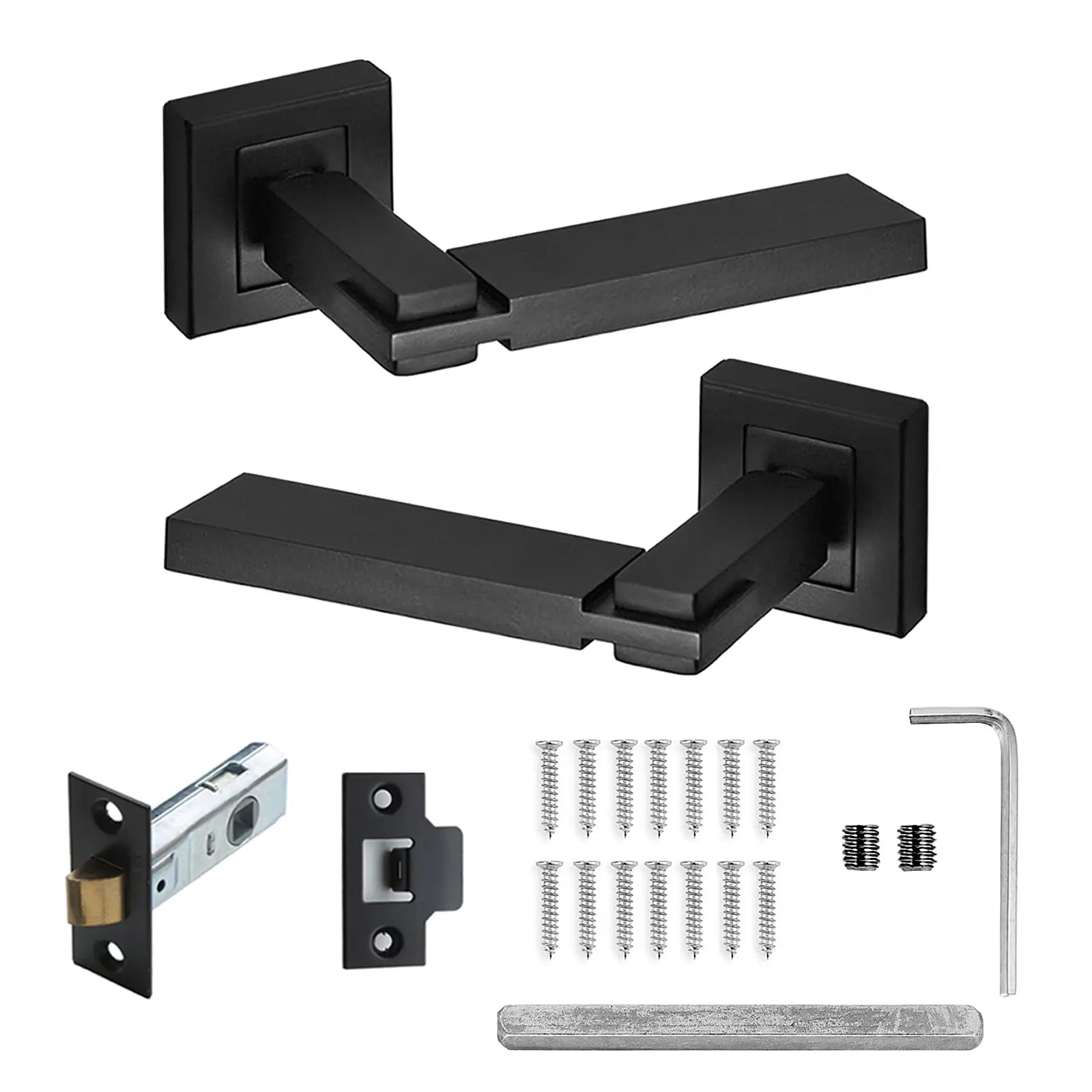 Nexus Matt Black Passage Door Lever Handles - Latch Kit Set - Decor And Decor