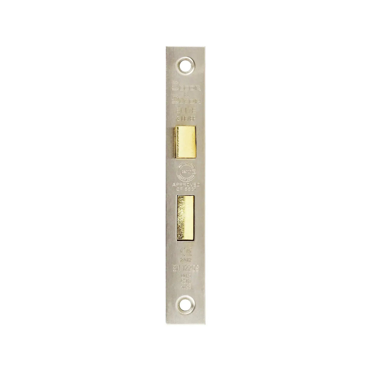 Rectangular metal door latch for Fire Rated Bathroom Mortice Lock in Satin Nickel finish