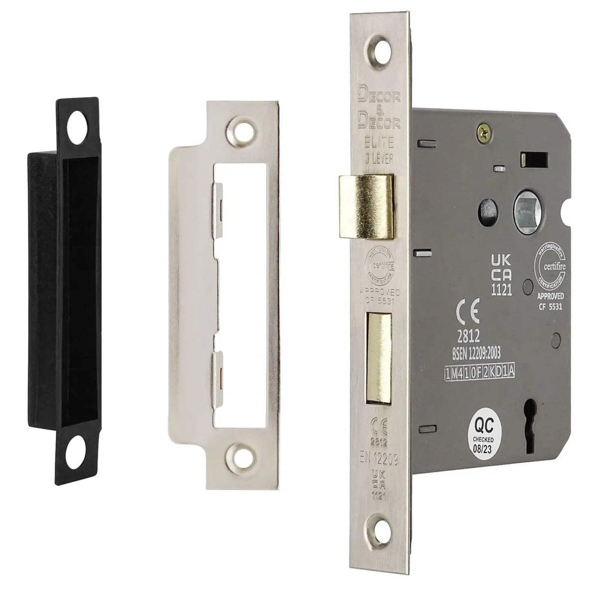 Fire Rated Sash Mortice Lock - 76mm - Satin Nickel - 76mm: Premium Quality
