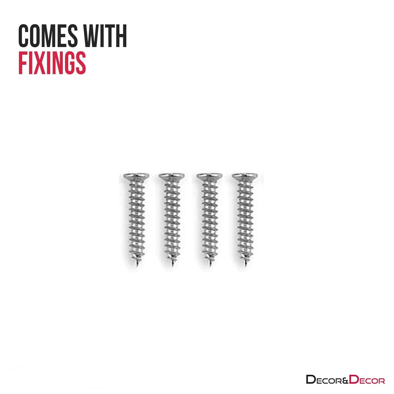 Four silver screws included with Fire Rated Tubular Mortice Latch - 64mm - Matt Black