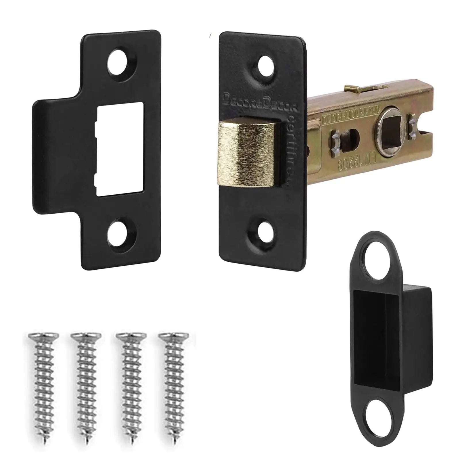 Black door latch set for Fire Rated Tubular Mortice Latch - 64mm - Matt Black - 2 Pack