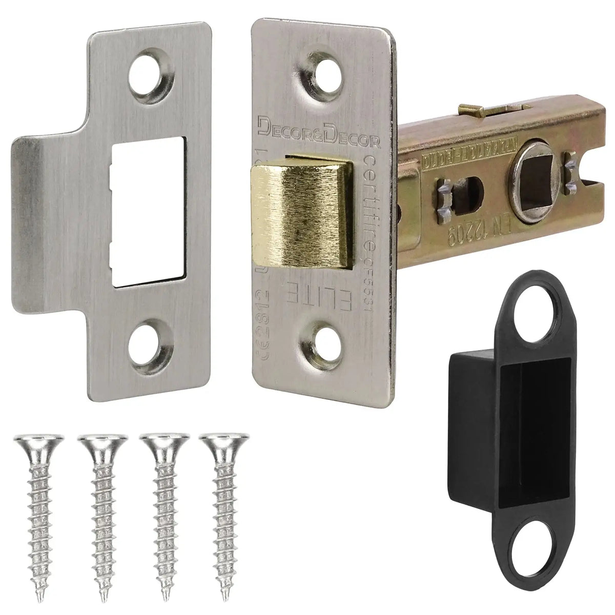 Fire Rated Tubular Mortice Latch 64mm Satin Nickel Door Latch Hardware Set
