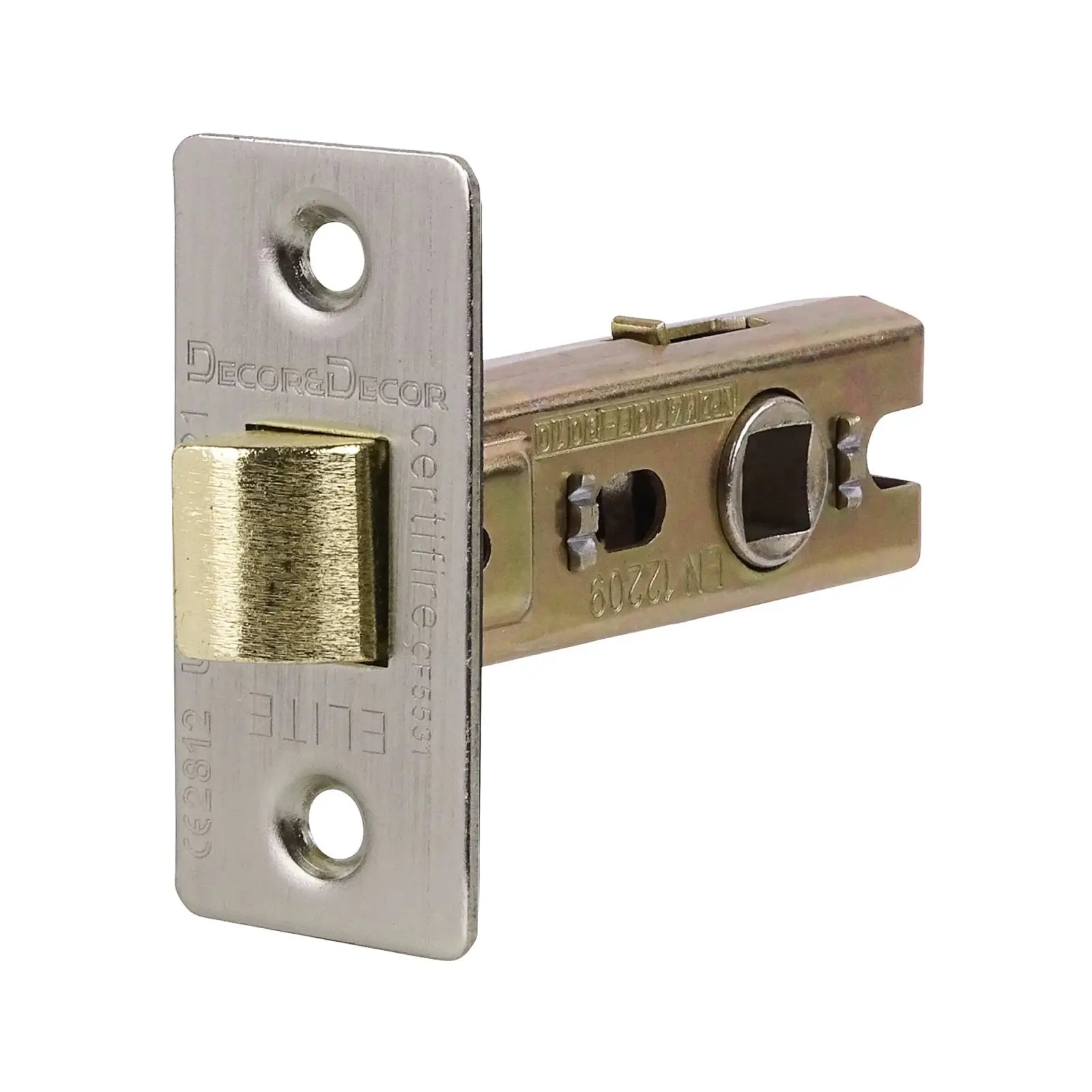 Fire Rated Tubular Mortice Latch in Satin Nickel finish for secure metal door locking