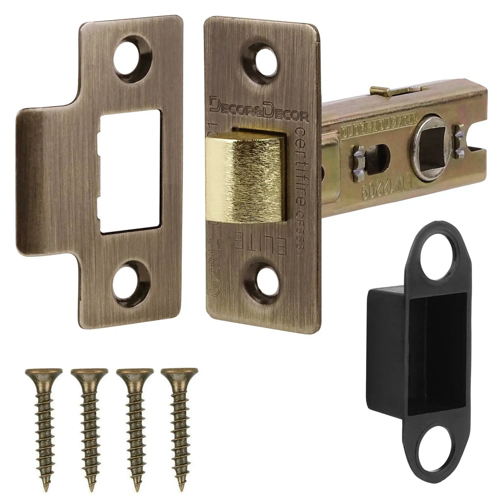 Fire Rated Tubular Mortice Latch 76mm Antique Brass