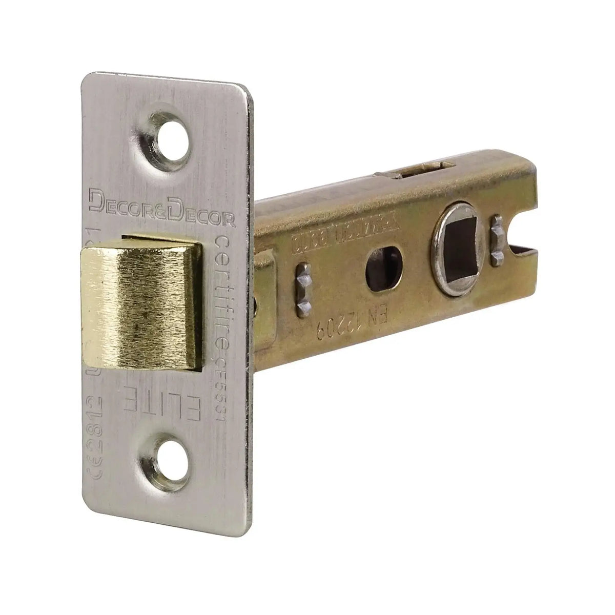 Metal door latch from Fire Rated Tubular Mortice Latch 76mm Satin Nickel 2 Pack