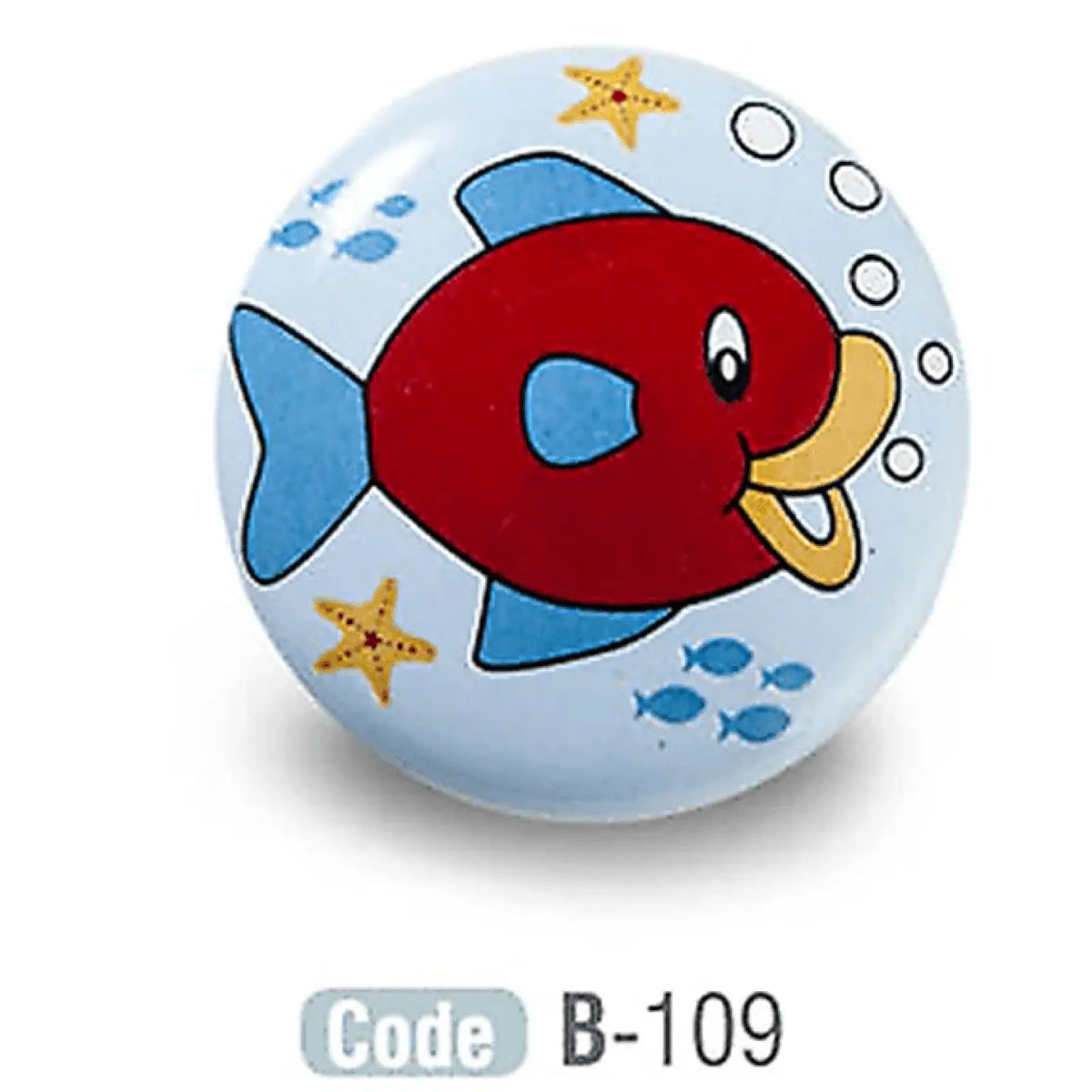 Fish Design Kids Ceramic Cupboard Knobs