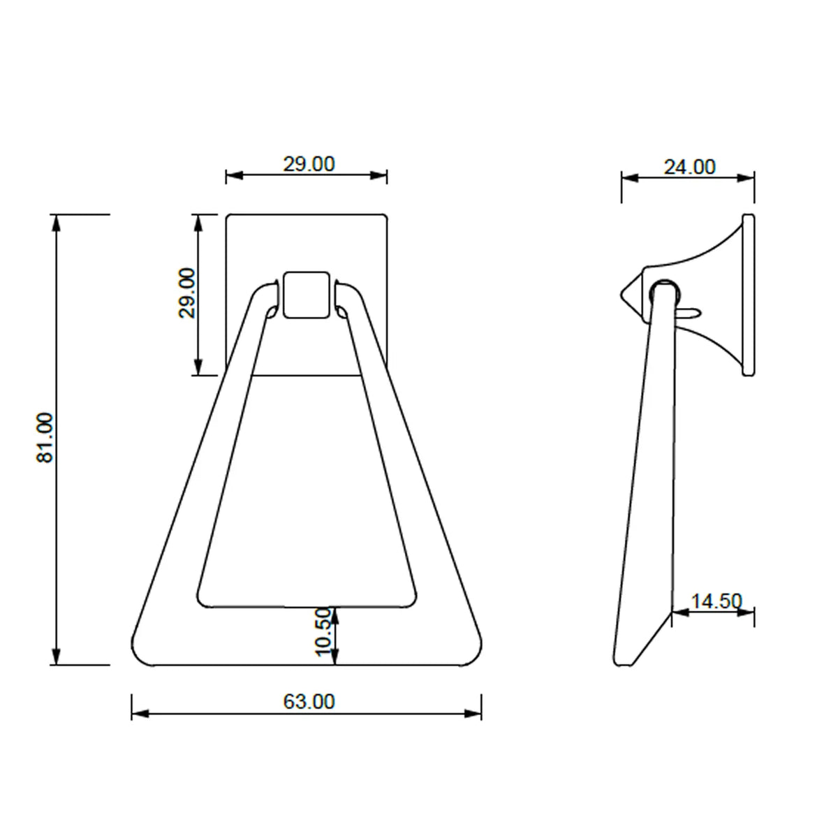 Fortuna - Triangle Drop Ring Pull Handle - Matt Black – view 2