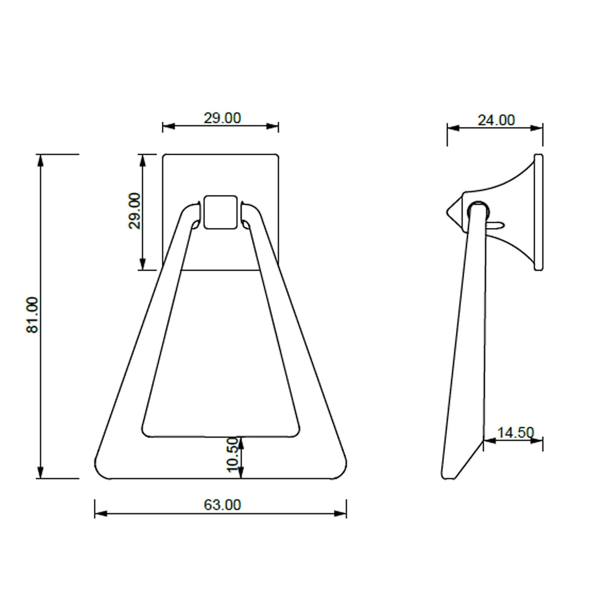 Fortuna - Triangle Drop Ring Pull Handle - Polished Chrome – view 2