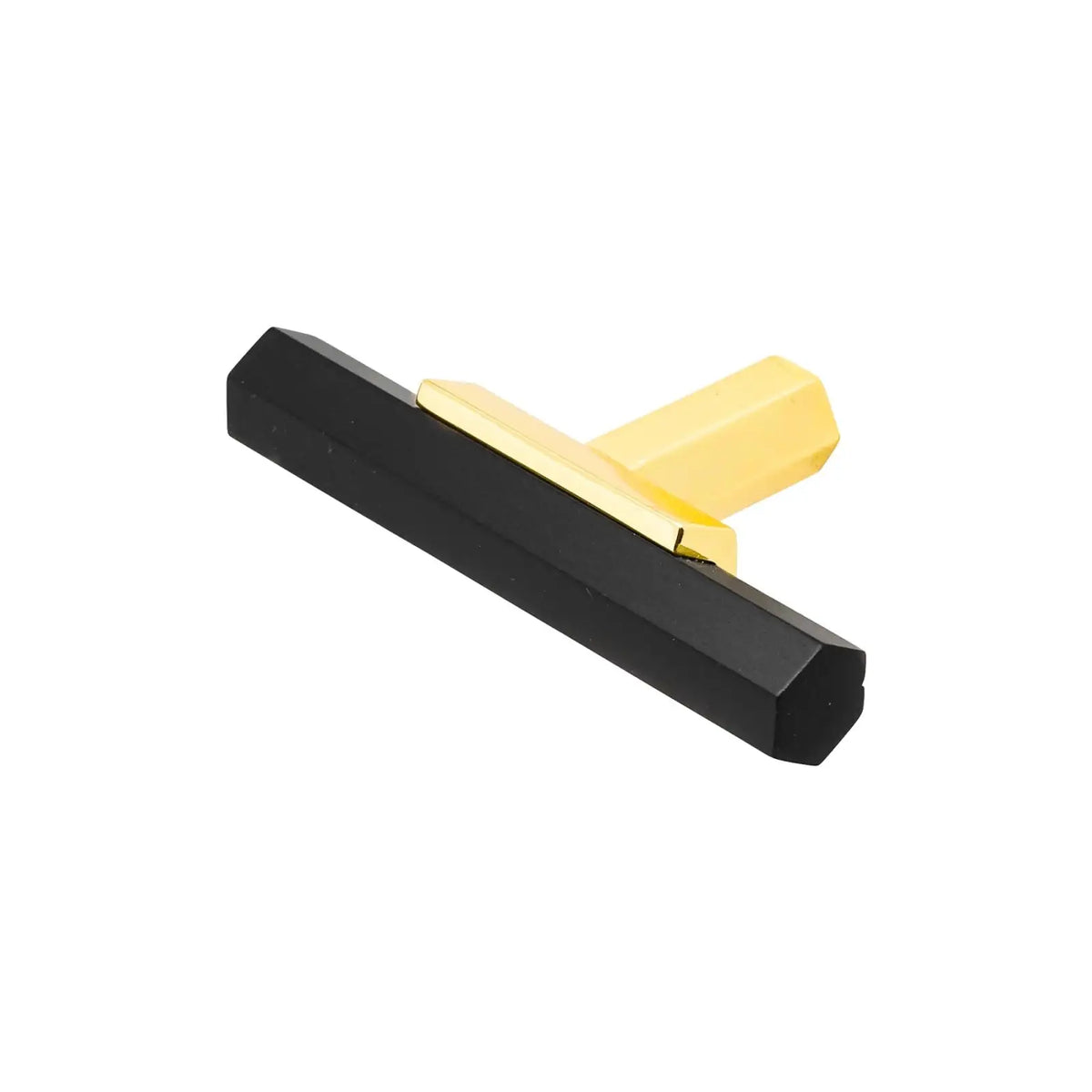 Gantry - T-Bar Kitchen Cabinet Knob - Matt Black - Polished Gold