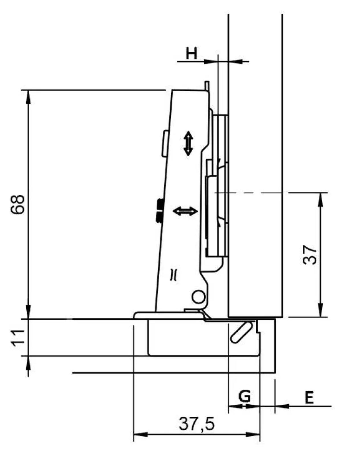 Hafele Concealed Cup Hinge 110° Integrated Soft Close – view 3