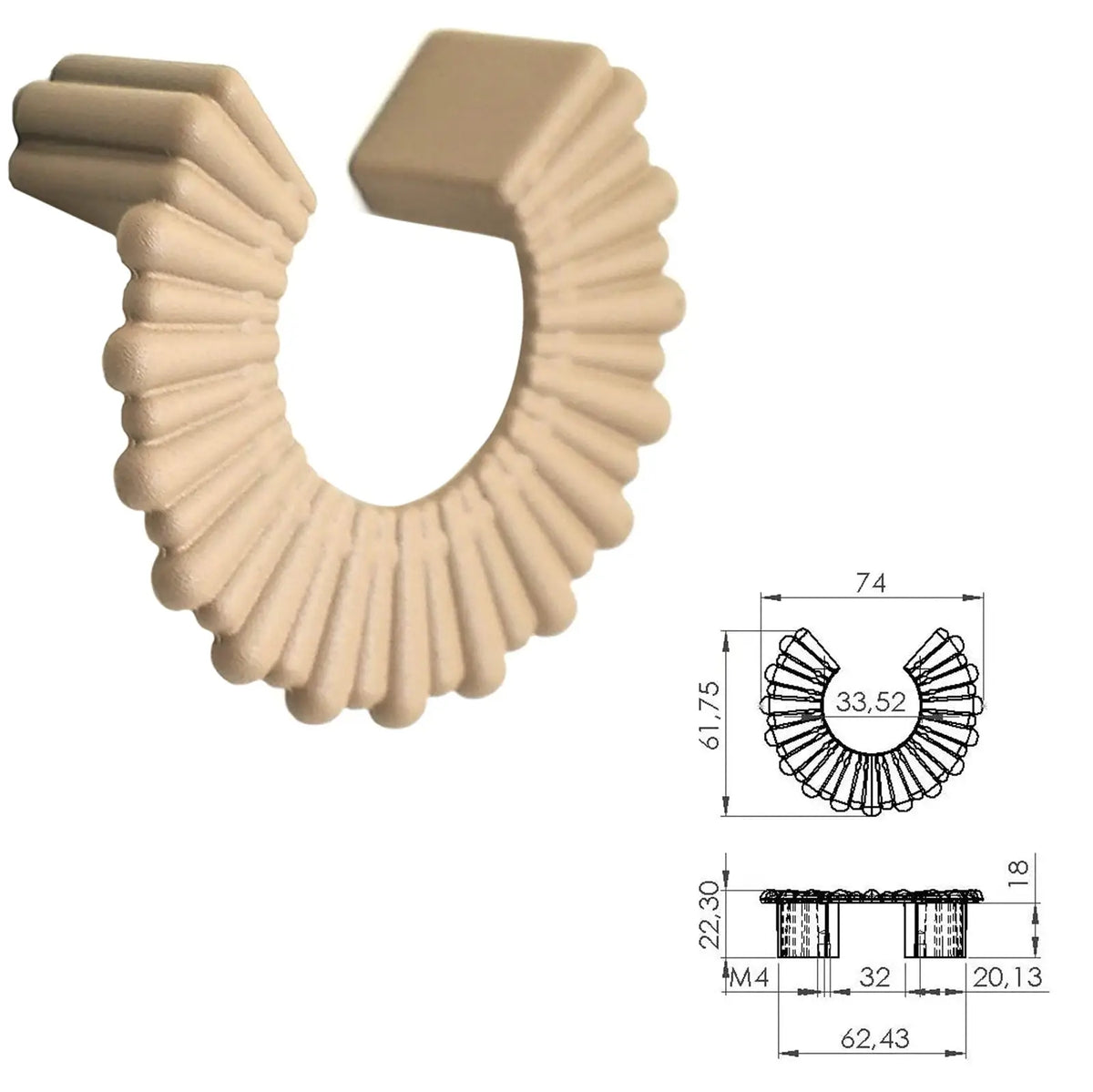 Half Moon Decorative Cupboard Knob – view 6