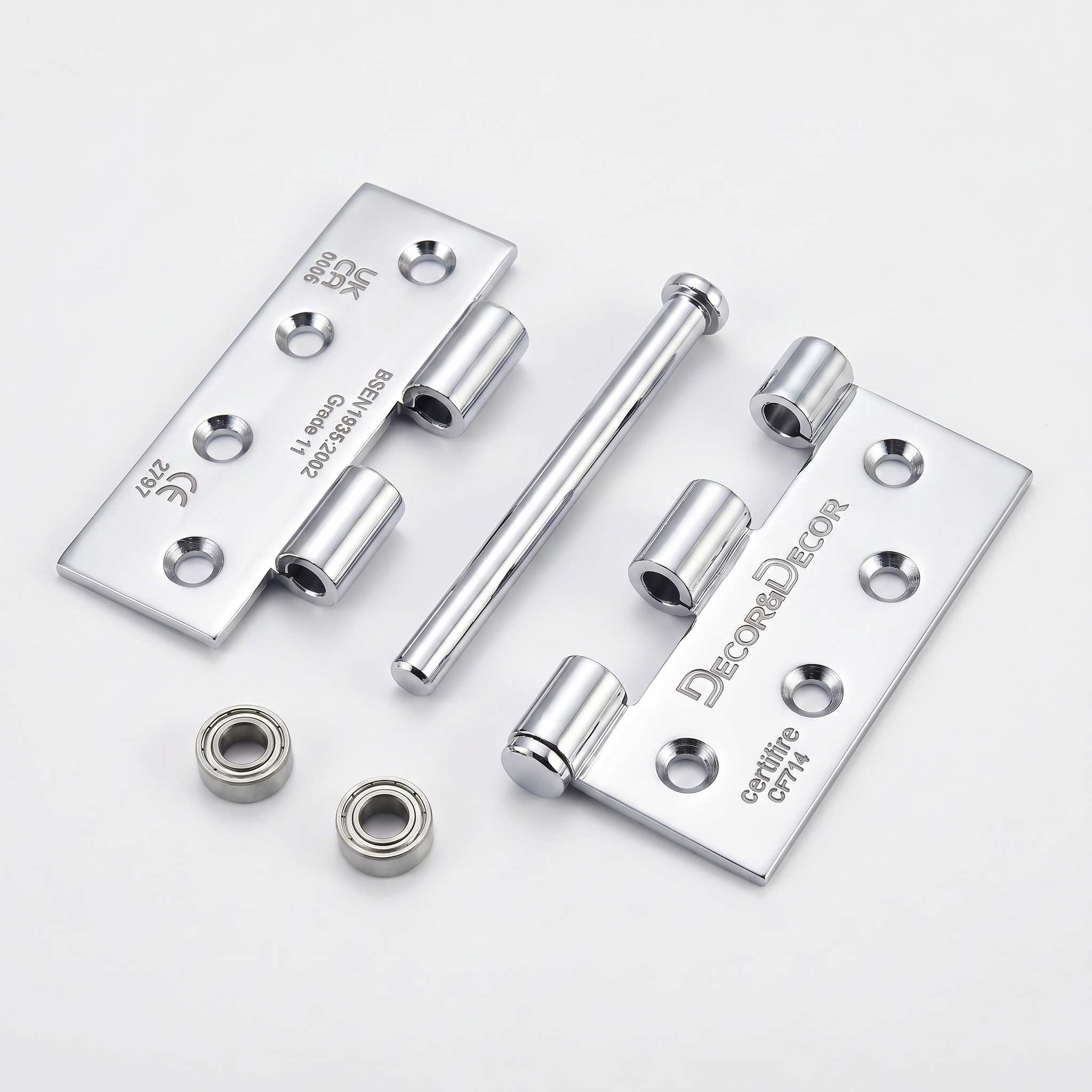 Ball Bearing Fire Rated Door Hinges - 102mm - Pair -  Polished Chrome - Door Hinges - View 6 | Decoranddecor