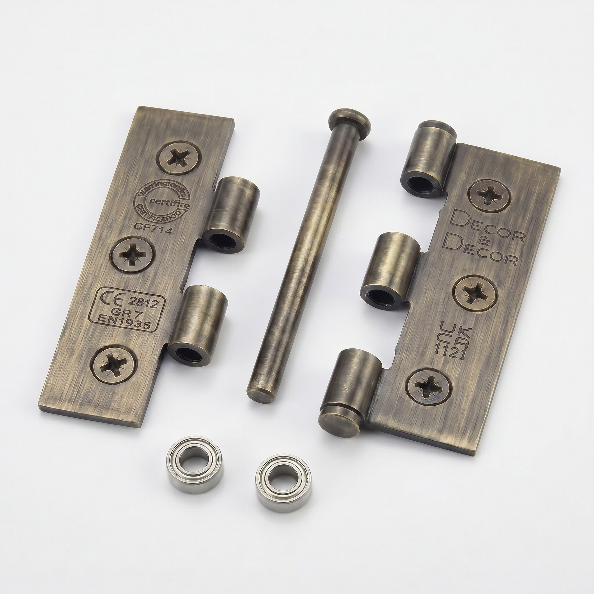 Ball Bearing Fire Rated Door Hinges - 76mm - Pair - Antique Brass - Door Hinges - View 8 | Decoranddecor