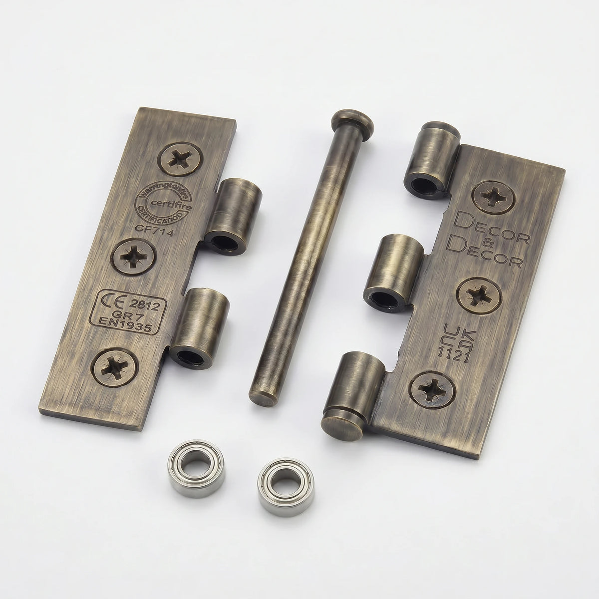 Ball Bearing Fire Rated Door Hinges - 76mm - Pair - Antique Brass – view 8