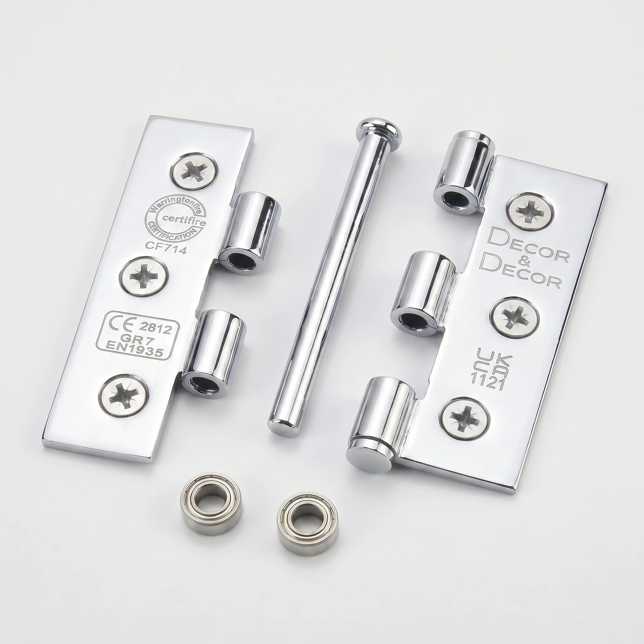 Ball Bearing Fire Rated Door Hinges - 76mm - Pair -  Polished Chrome – view 5