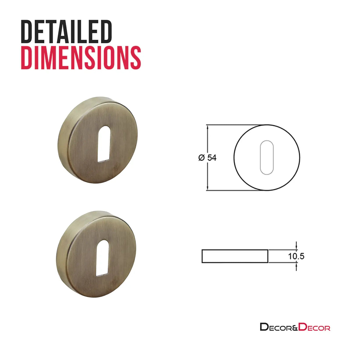 Keyhole Cover Escutcheon - Antique Brass – view 2