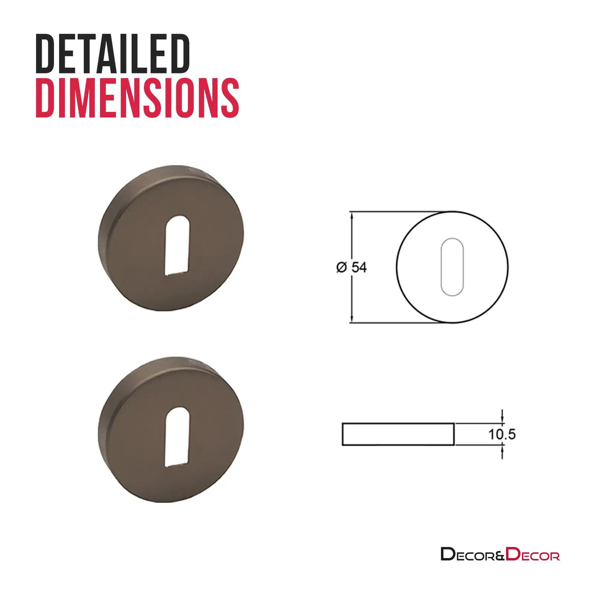 Keyhole Cover Escutcheon - Matt Bronze – view 2