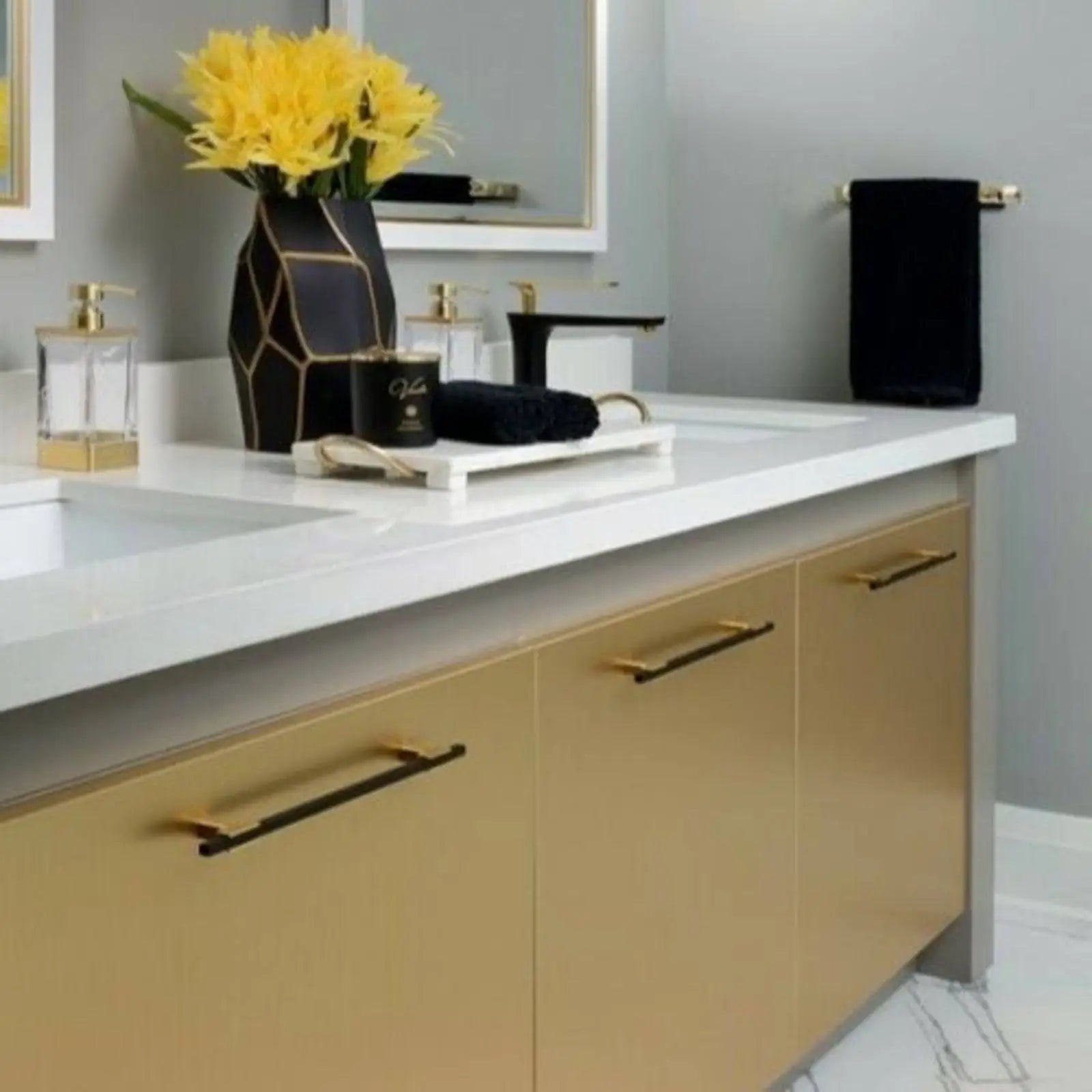 T-Bar Two Tone Slimline Rectangular Luxury Handles - Decor And Decor