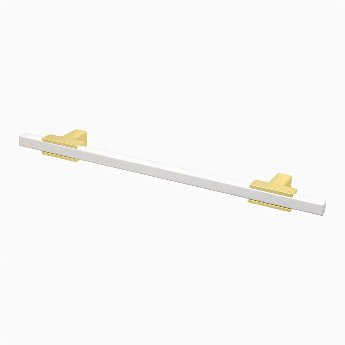 Kotata - Rectangular T-Bar Kitchen Door Handle - White - Polished Gold – view 2