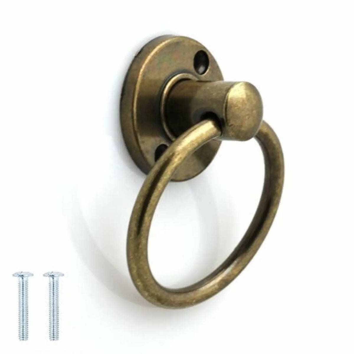 Lancer BP - Round Drop Ring Pull Handle - Antique Brass